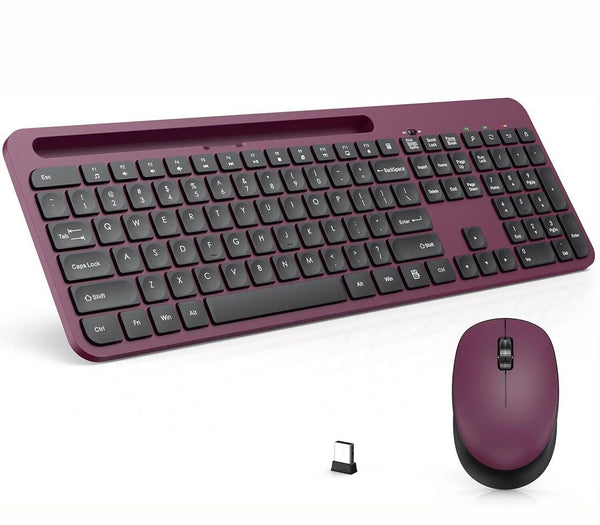 Full Size Wireless Keyboard and 2.4G USB Mouse Combo for Laptop Computer PC