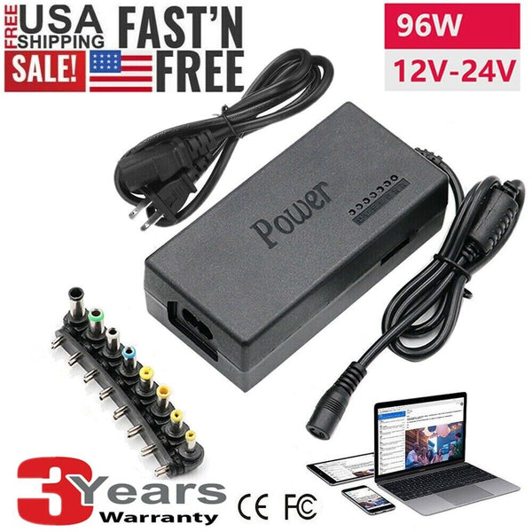 96W Universal Laptop Charger Adapter For Notebook 12-24V Adjustable Power Supply